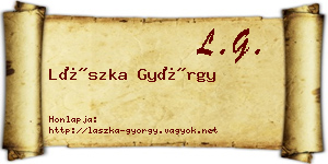 Lászka György névjegykártya